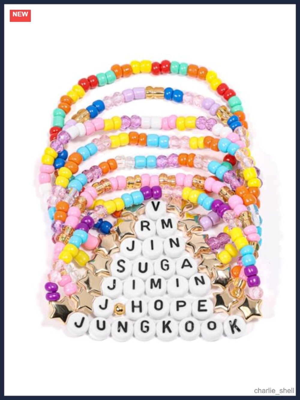 Stainless Steel Stretch Bracelet Set 7 Pcs Adjustable K-Pop Fan Jewelry Gift
